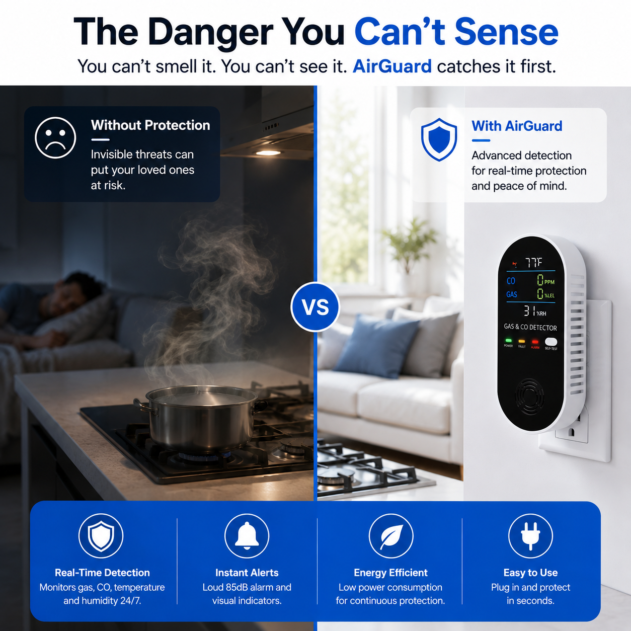 AirGuard™ Smart Gas & CO Detector